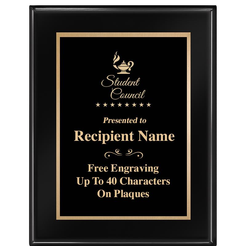 7 X 9 GLOSSED EBONY PLAQUE