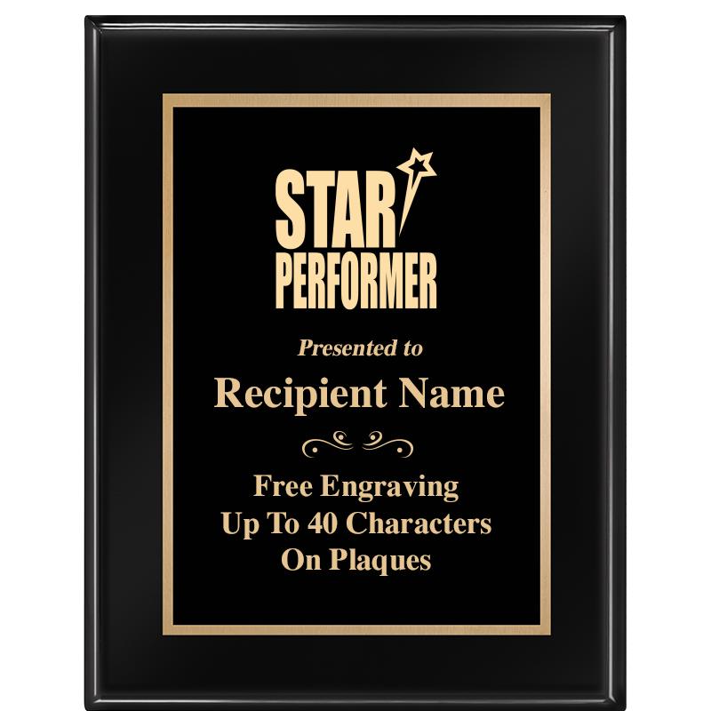 7 X 9 GLOSSED EBONY PLAQUE