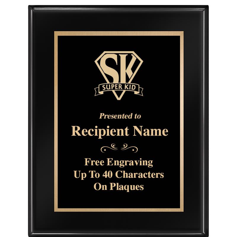 7 X 9 GLOSSED EBONY PLAQUE