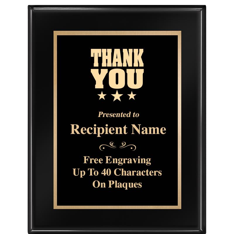 7 X 9 GLOSSED EBONY PLAQUE
