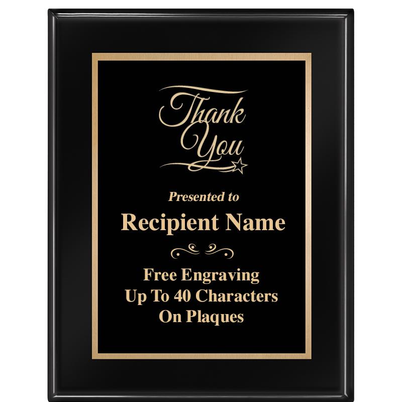 7 X 9 GLOSSED EBONY PLAQUE