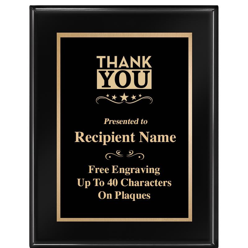 7 X 9 GLOSSED EBONY PLAQUE