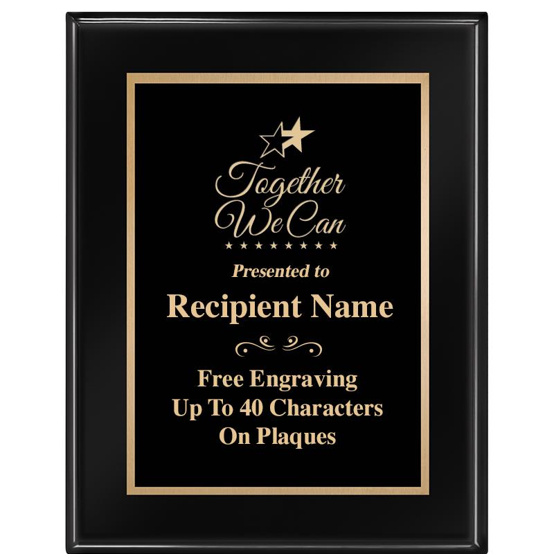 7 X 9 GLOSSED EBONY PLAQUE