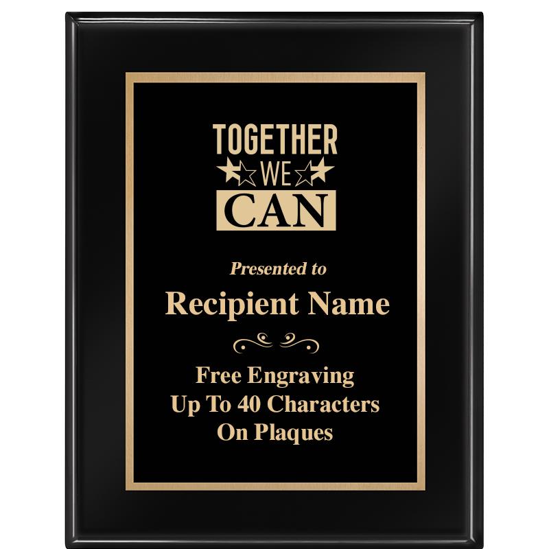 7 X 9 GLOSSED EBONY PLAQUE