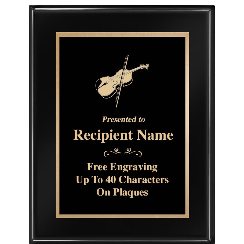 7 X 9 GLOSSED EBONY PLAQUE