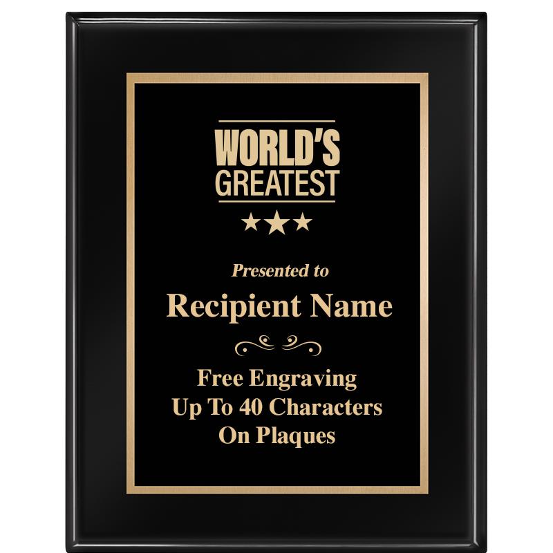 7 X 9 GLOSSED EBONY PLAQUE