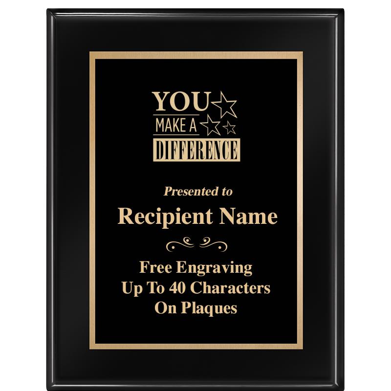 7 X 9 GLOSSED EBONY PLAQUE