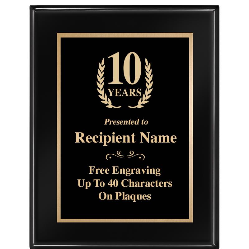 7 X 9 GLOSSED EBONY PLAQUE