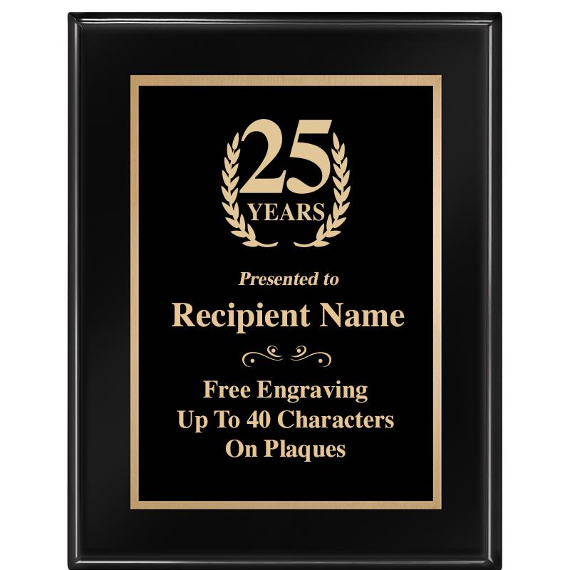 7 X 9 GLOSSED EBONY PLAQUE
