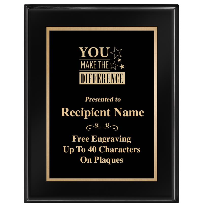 7 X 9 GLOSSED EBONY PLAQUE