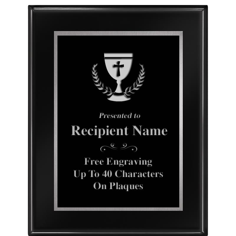 7"X9" GLOSSED EBONY PLAQUE SV