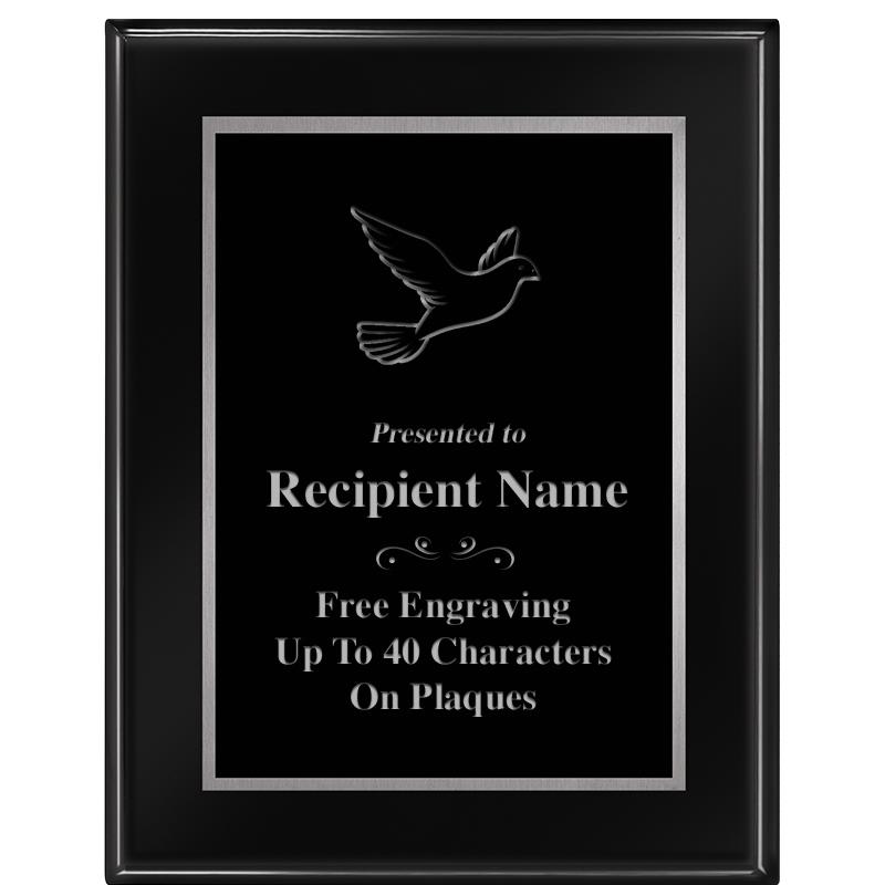 7"X9" GLOSSED EBONY PLAQUE SV