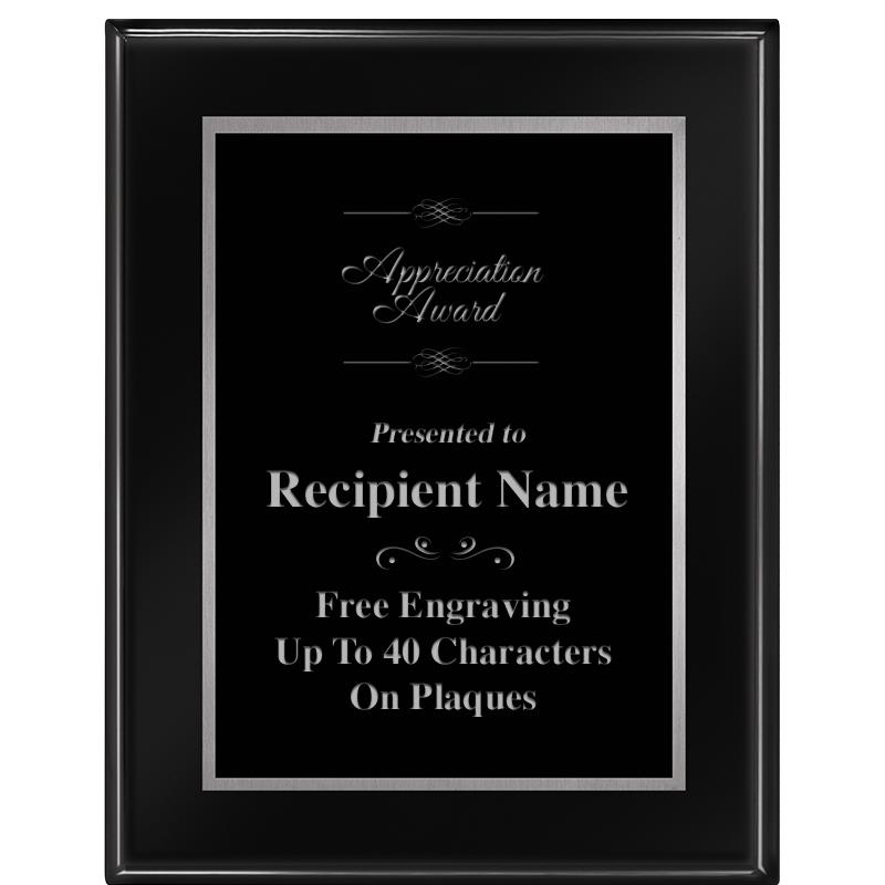 7"X9" GLOSSED EBONY PLAQUE SV