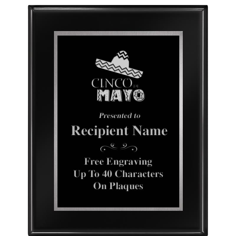 7"X9" GLOSSED EBONY PLAQUE SV