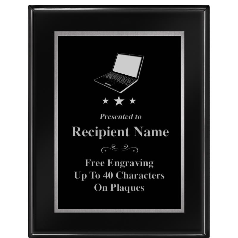 7"X9" GLOSSED EBONY PLAQUE SV