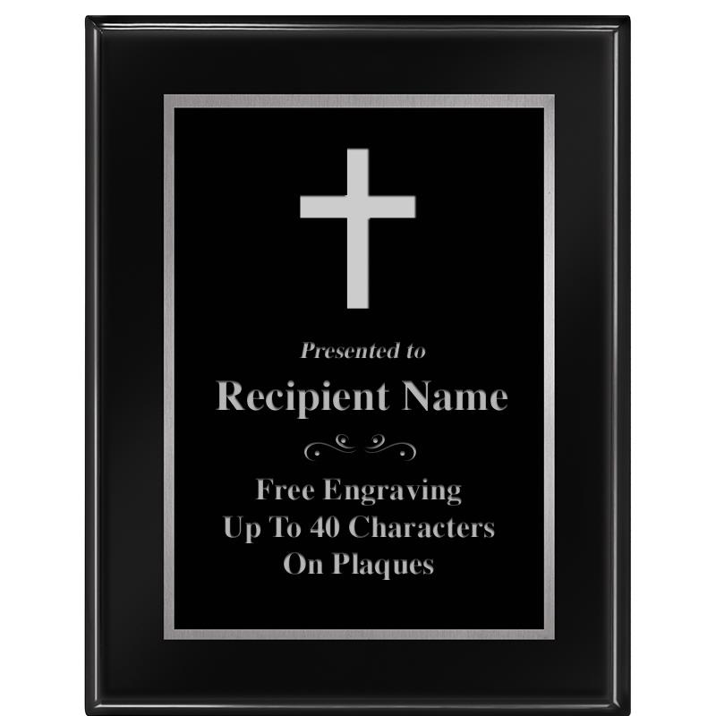 7"X9" GLOSSED EBONY PLAQUE SV