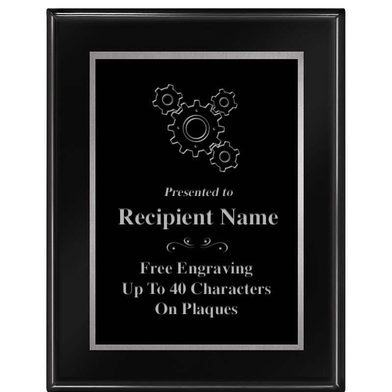 7"X9" GLOSSED EBONY PLAQUE SV
