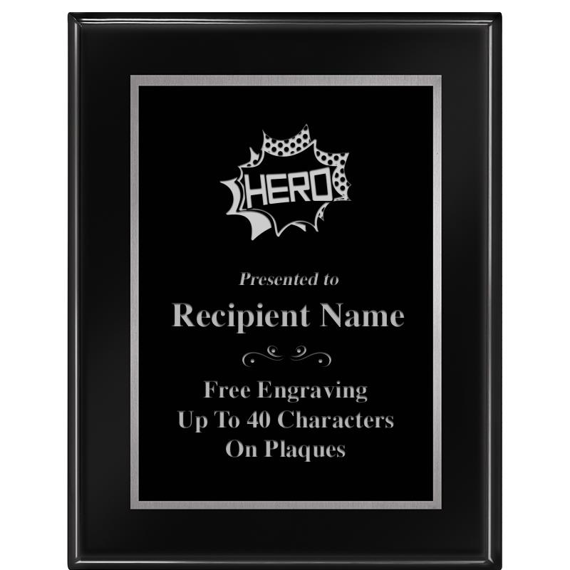 7"X9" GLOSSED EBONY PLAQUE SV