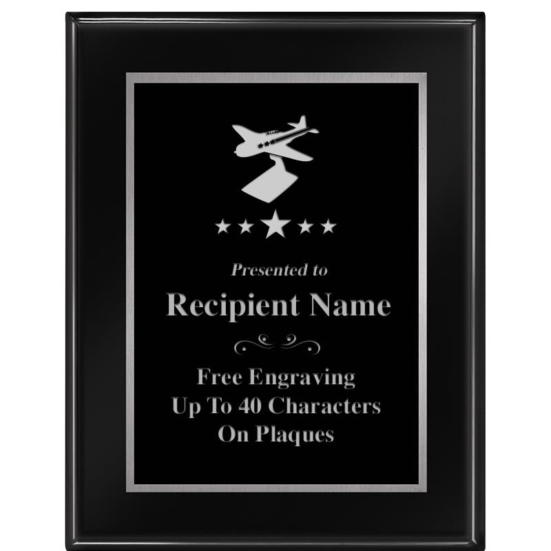 7"X9" GLOSSED EBONY PLAQUE SV