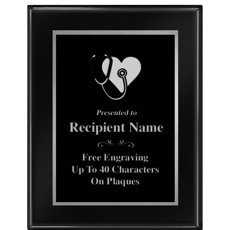 7"X9" GLOSSED EBONY PLAQUE SV