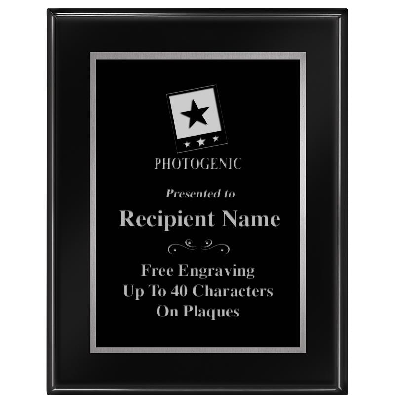 7"X9" GLOSSED EBONY PLAQUE SV