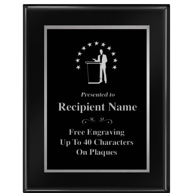 7"X9" GLOSSED EBONY PLAQUE SV
