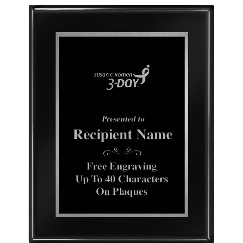 7"X9" GLOSSED EBONY PLAQUE SV