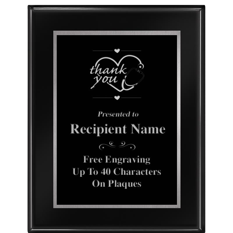 7"X9" GLOSSED EBONY PLAQUE SV