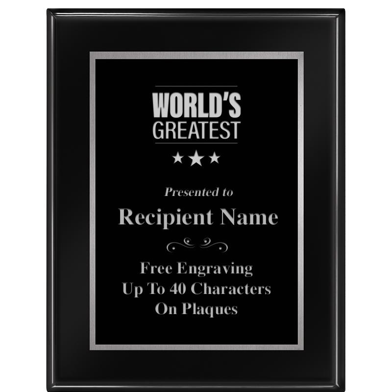 7"X9" GLOSSED EBONY PLAQUE SV