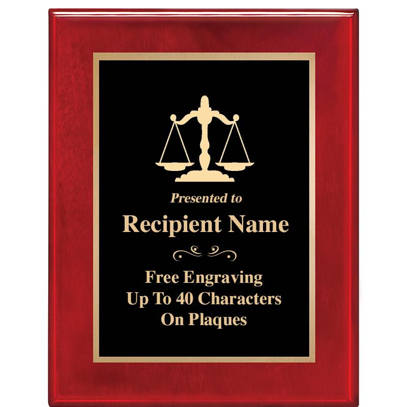 7 X 9 GLOSSED ROSEWOOD PLAQUE
