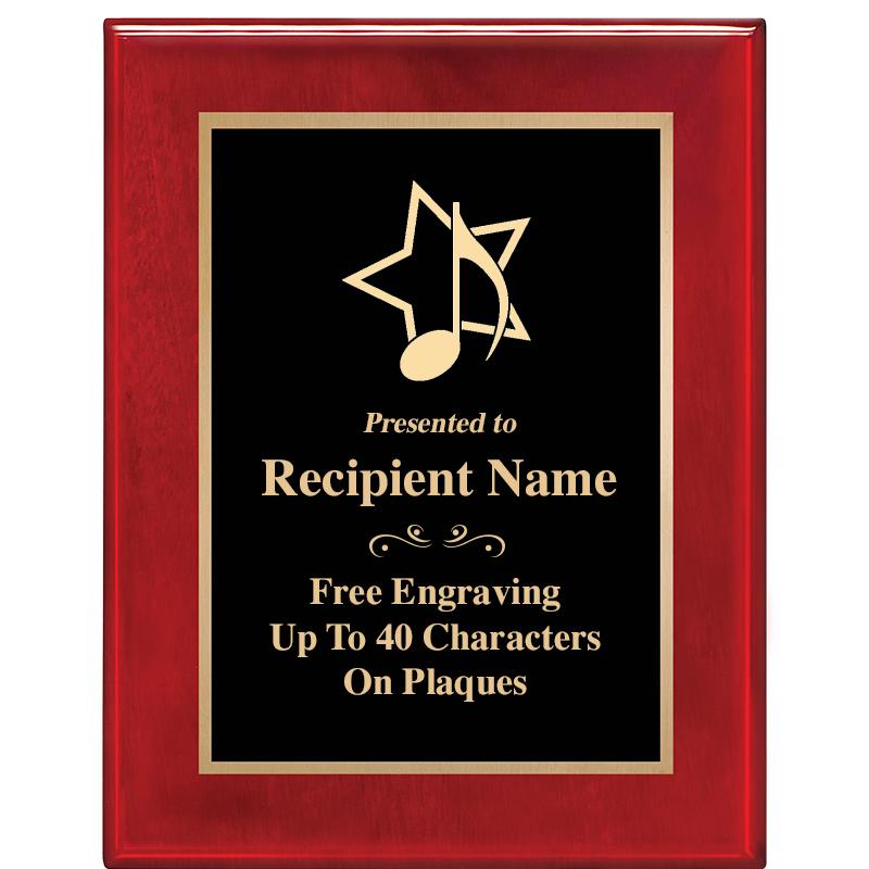 7 X 9 GLOSSED ROSEWOOD PLAQUE