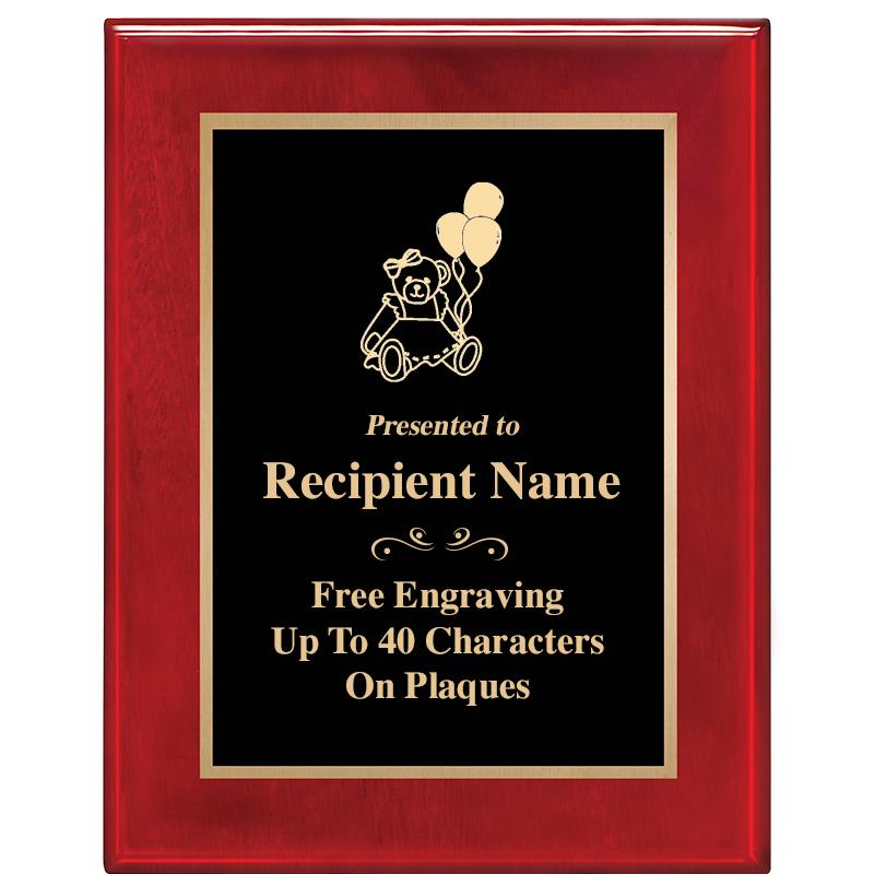 7 X 9 GLOSSED ROSEWOOD PLAQUE