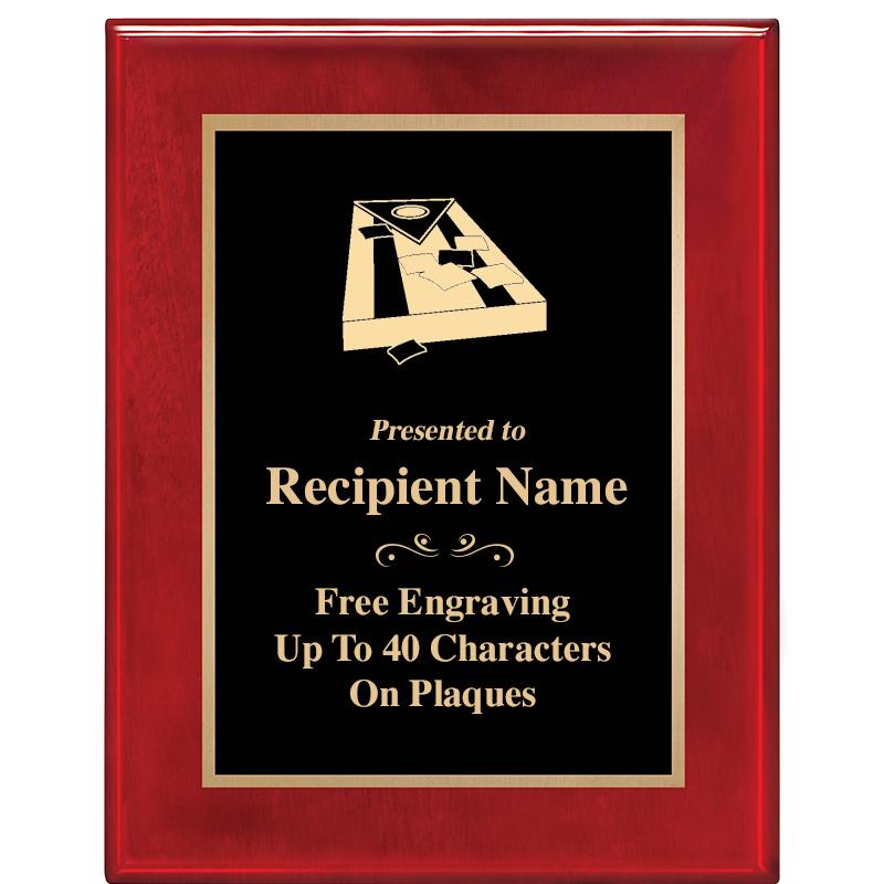 7 X 9 GLOSSED ROSEWOOD PLAQUE