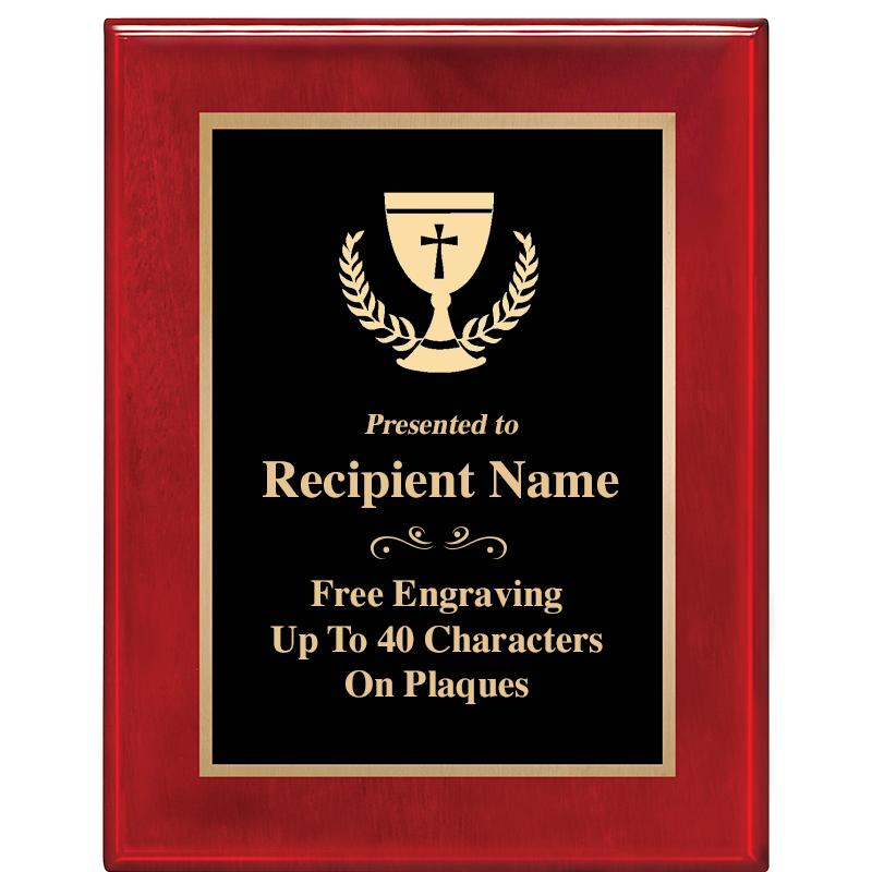 7 X 9 GLOSSED ROSEWOOD PLAQUE