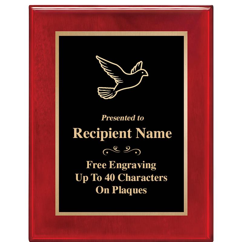 7 X 9 GLOSSED ROSEWOOD PLAQUE