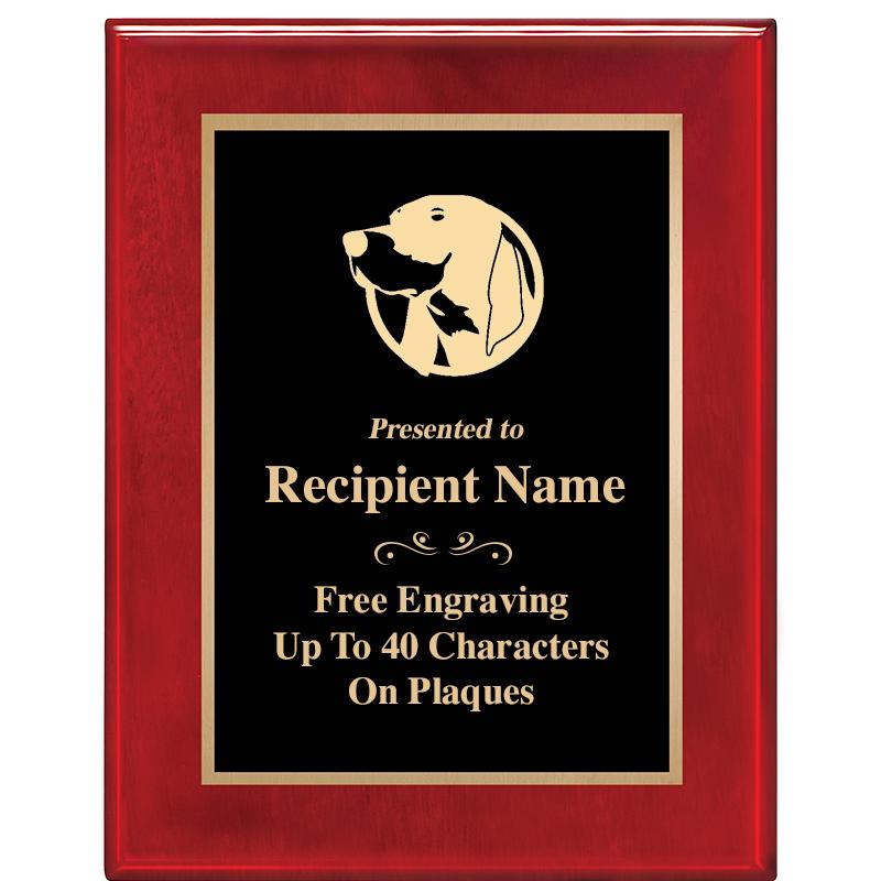 7 X 9 GLOSSED ROSEWOOD PLAQUE