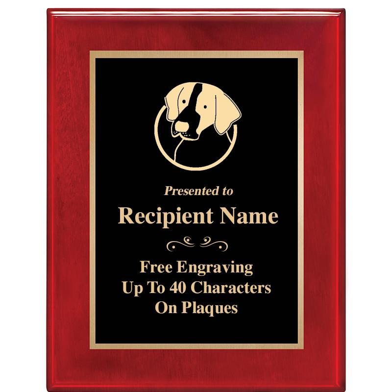7 X 9 GLOSSED ROSEWOOD PLAQUE