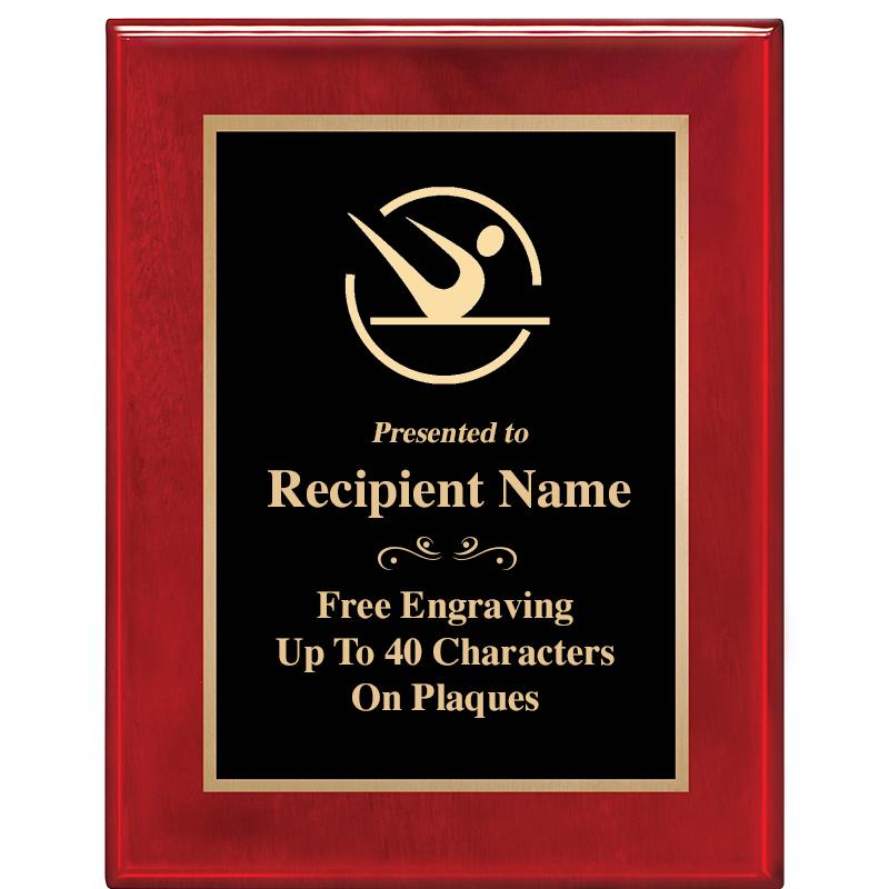 7 X 9 GLOSSED ROSEWOOD PLAQUE
