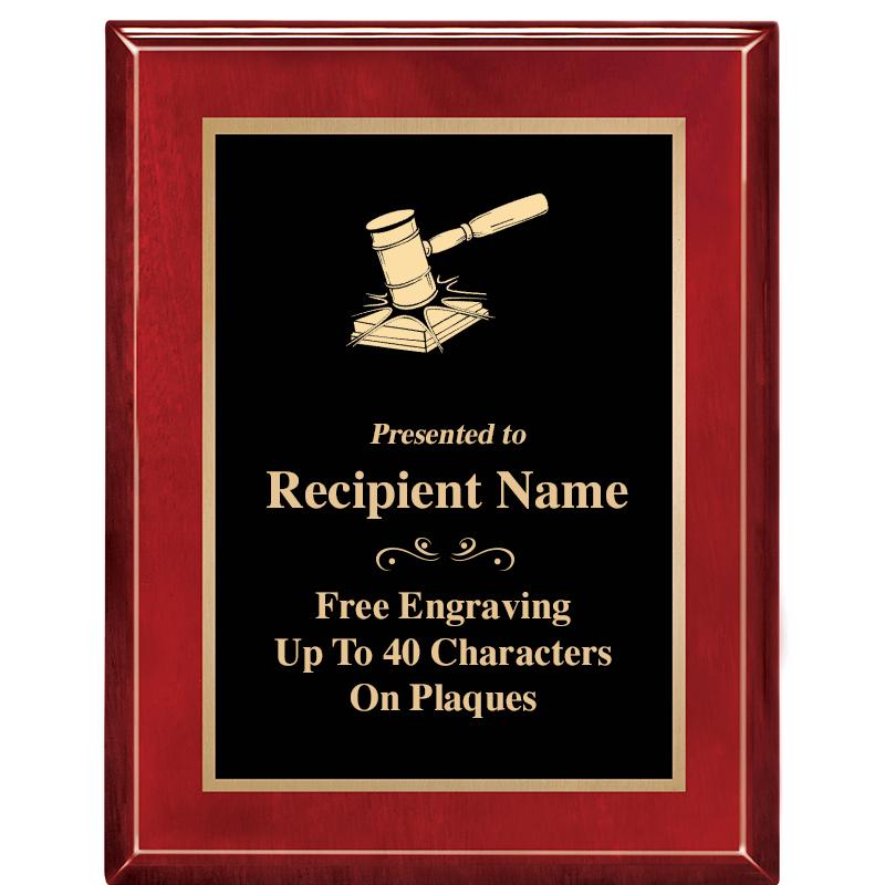 7 X 9 GLOSSED ROSEWOOD PLAQUE