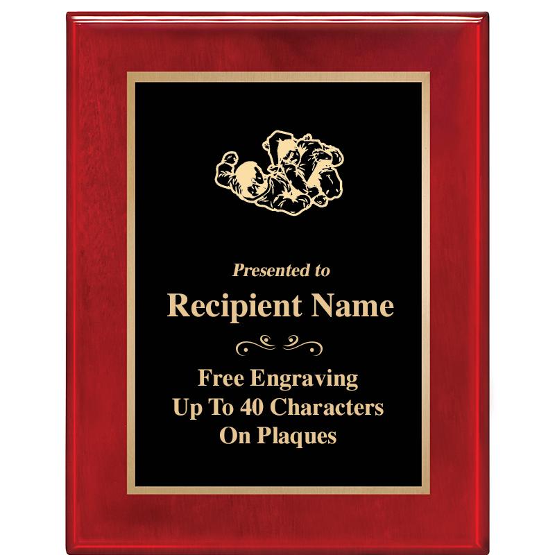7 X 9 GLOSSED ROSEWOOD PLAQUE