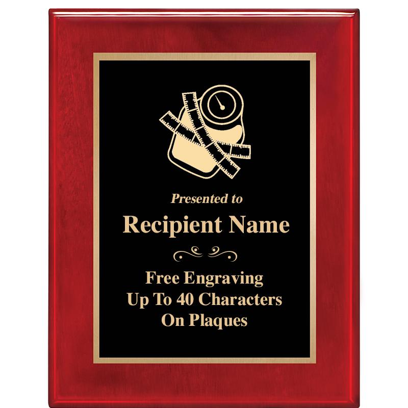 7 X 9 GLOSSED ROSEWOOD PLAQUE