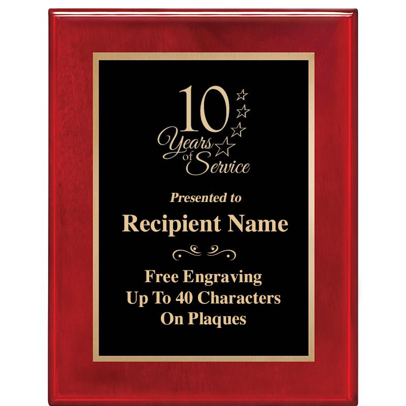 7 X 9 GLOSSED ROSEWOOD PLAQUE