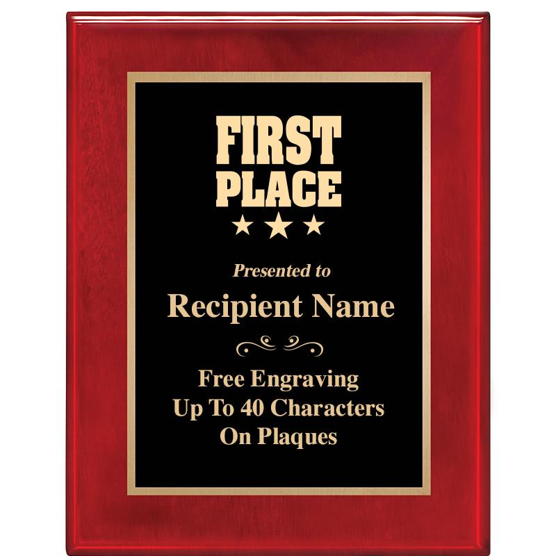 7 X 9 GLOSSED ROSEWOOD PLAQUE