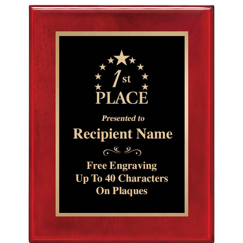 7 X 9 GLOSSED ROSEWOOD PLAQUE