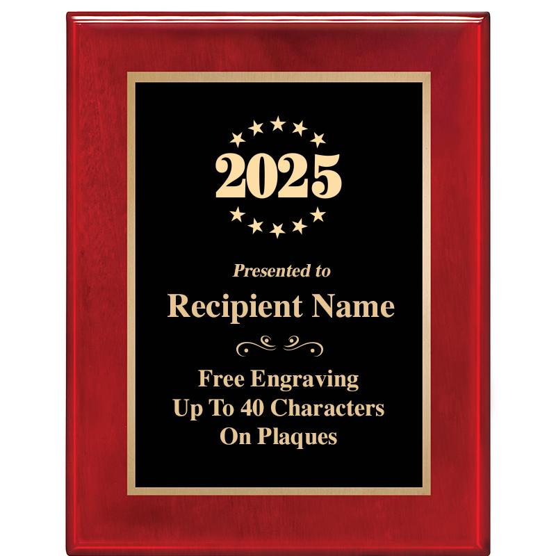 7 X 9 GLOSSED ROSEWOOD PLAQUE