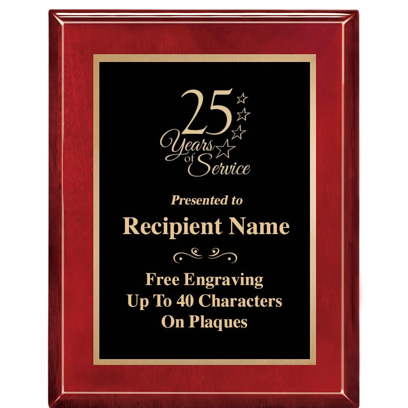 7 X 9 GLOSSED ROSEWOOD PLAQUE