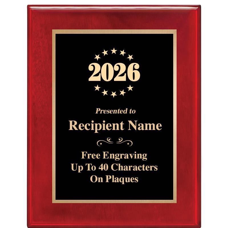 7 X 9 GLOSSED ROSEWOOD PLAQUE