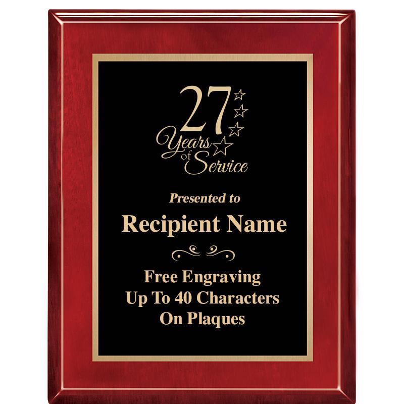 7 X 9 GLOSSED ROSEWOOD PLAQUE