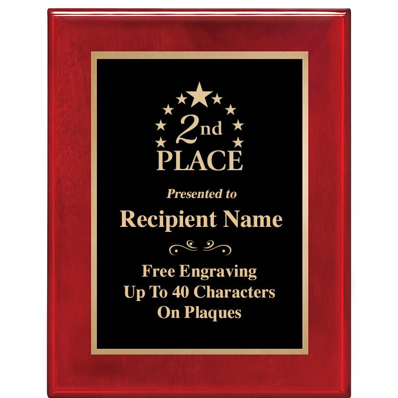 7 X 9 GLOSSED ROSEWOOD PLAQUE