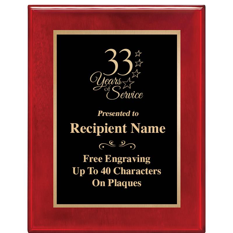 7 X 9 GLOSSED ROSEWOOD PLAQUE